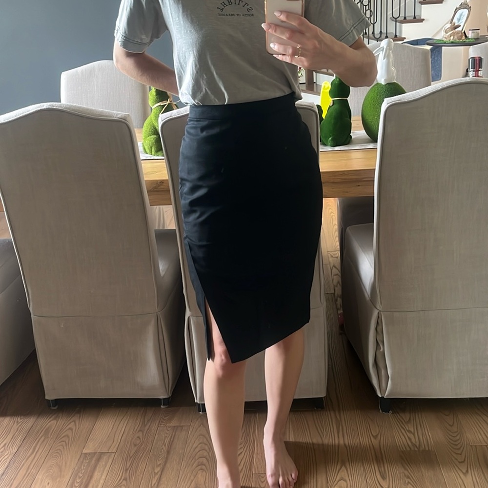 Garnet Hill Blue Pencil Skirt Knee-Length Workwear - Picture 8 of 8